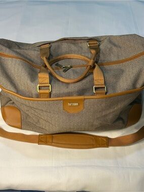 Hartmann Herringbone Deluxe Tweed 20" Weekend Duffle Travel Bag Duffel